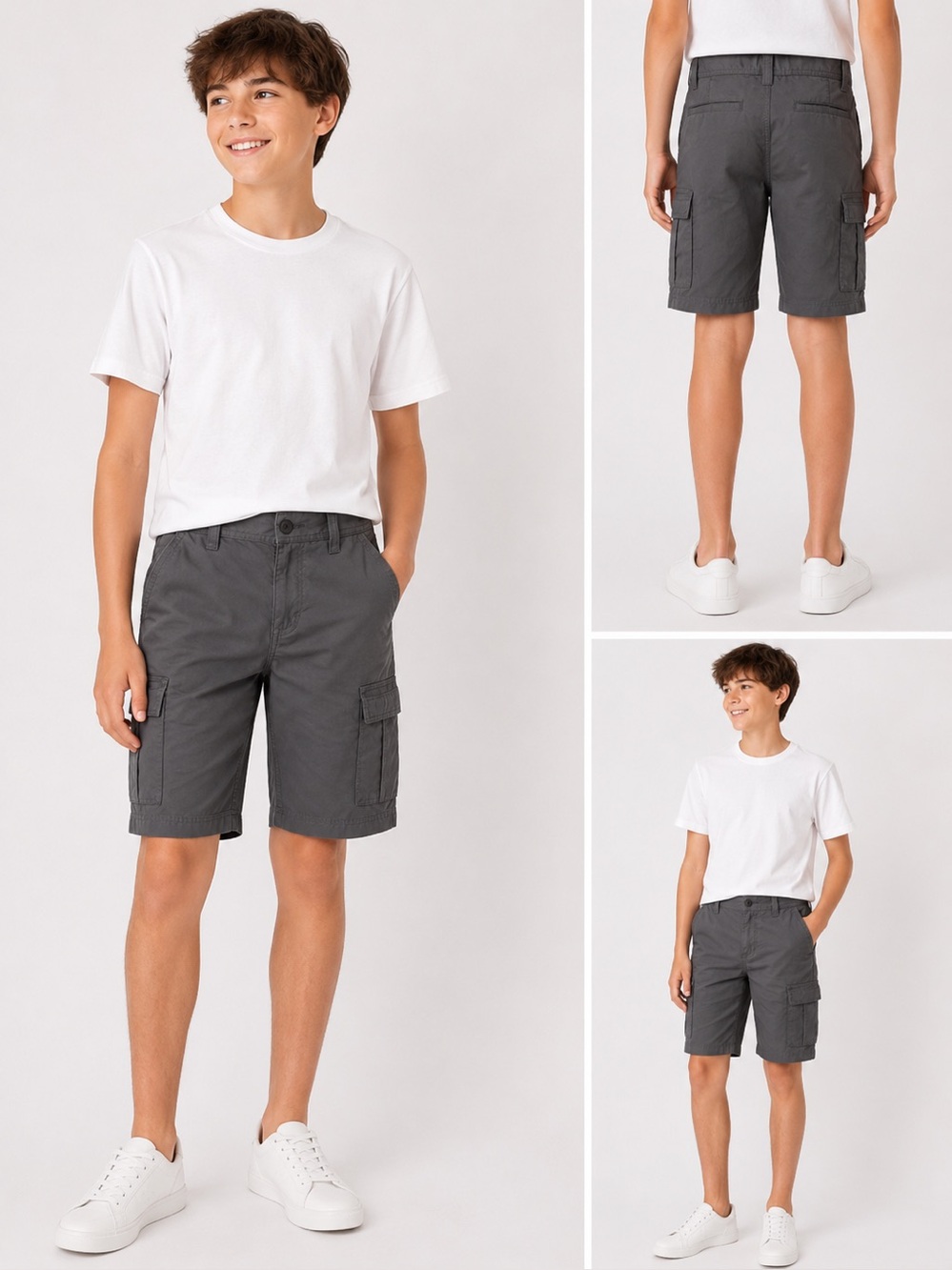 Urban Pipeline Boys Grey Cargo Shorts Size 10 reg